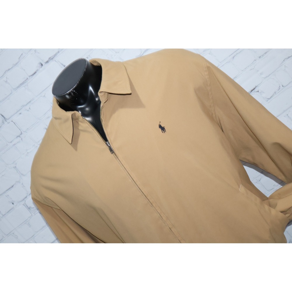 Polo Ralph Lauren Windbreaker Mens XL Tan Jacket Full Zip Embroidered Golf